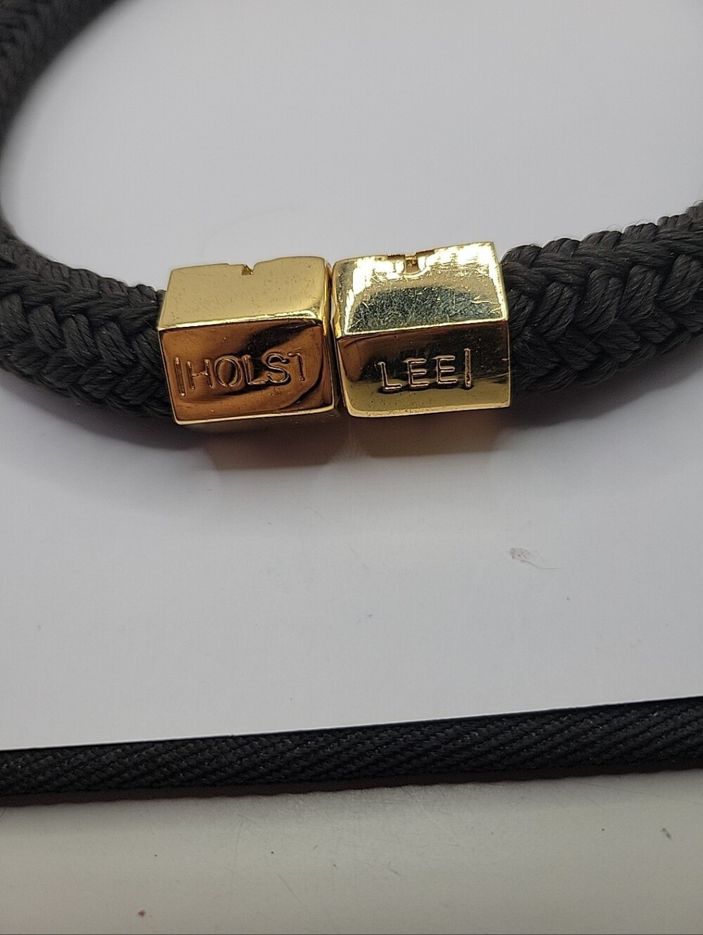 Holst + Lee Floral Gold Ball Charm Black Braided Necklace Chunky, Boho, Party. - Picture 9 of 9